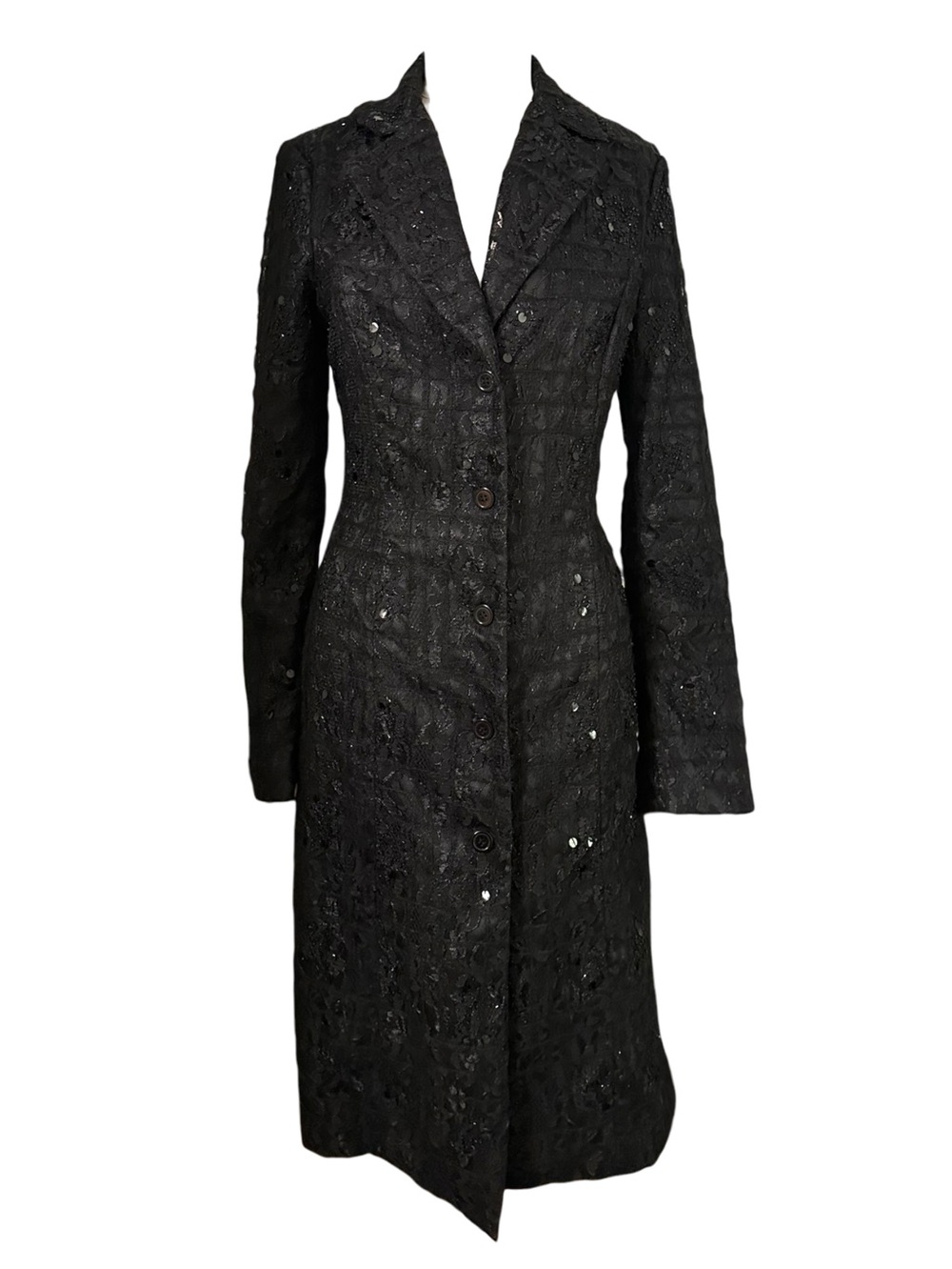 Vintage Y2K 90s Betsey Johnson Beaded Lace Coat M 10